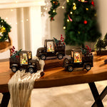 Nordic Gold Resin Table Lamp with Snowfall Scene