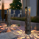 Hollow Modern Landscape Path Light in Black Stainless Steel
