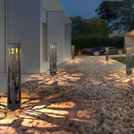 Hollow Modern Landscape Path Light in Black Stainless Steel