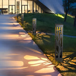 Hollow Modern Landscape Path Light in Black Stainless Steel