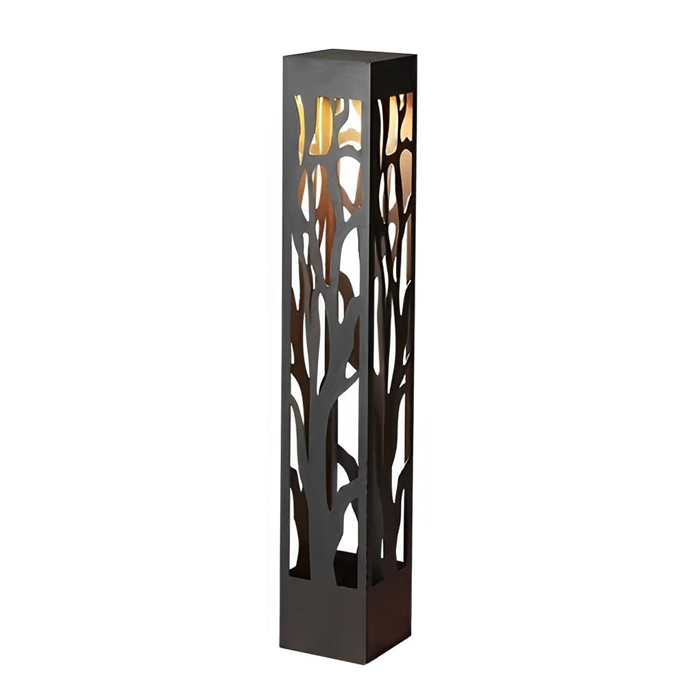 Hollow Modern Landscape Path Light in Black Stainless Steel
