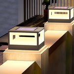 Hollow Square LED Pillar Light | Solar & Hardwired Outdoor Fence Post Lamp