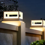 Hollow Square LED Pillar Light | Solar & Hardwired Outdoor Fence Post Lamp