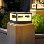 Hollow Square LED Pillar Light | Solar & Hardwired Outdoor Fence Post Lamp