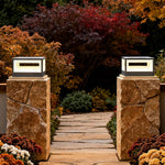 Hollow Square LED Pillar Light | Solar & Hardwired Outdoor Fence Post Lamp