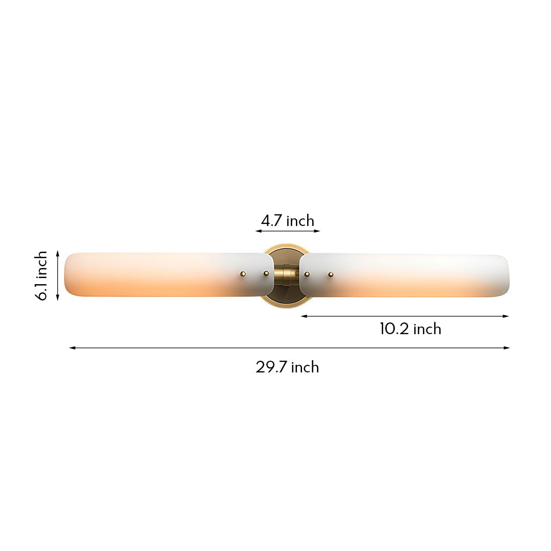 Art Deco Glass Wall Sconce in Polished Brass for Modern Interiors