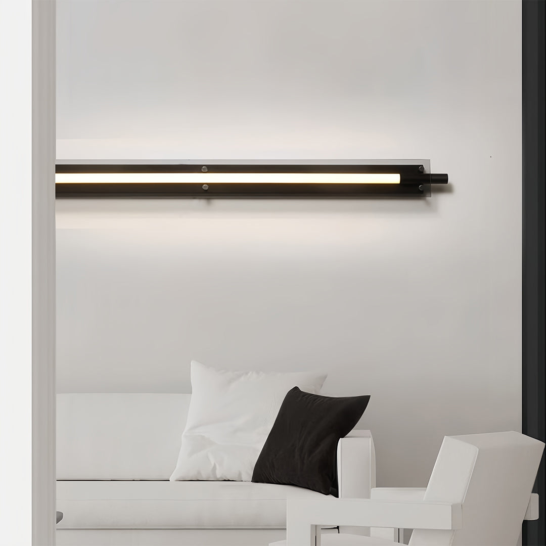 Linear LED Wall Sconce in Black with Up-Down Illumination for Modern Hallways