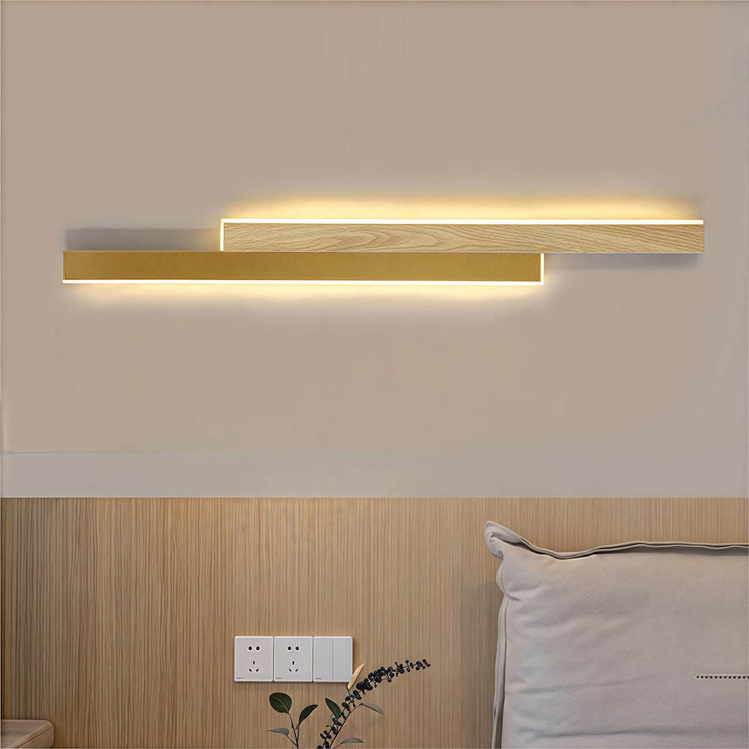 Modern Linear LED Wall Sconce in Brushed Gold with Acrylic Diffuser