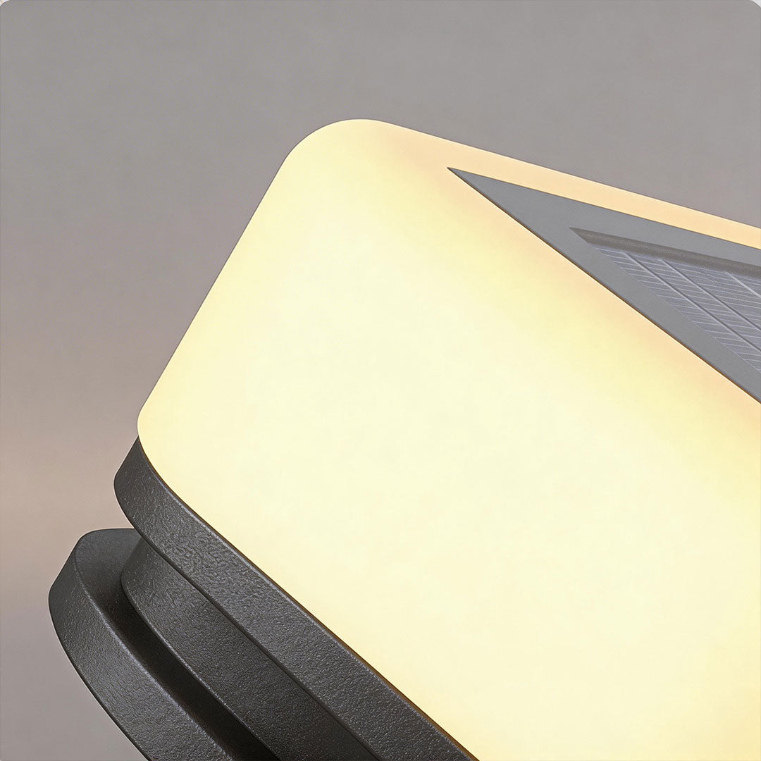 Modern Outdoor Pillar Light in Black Stainless Steel with Warm White LED
