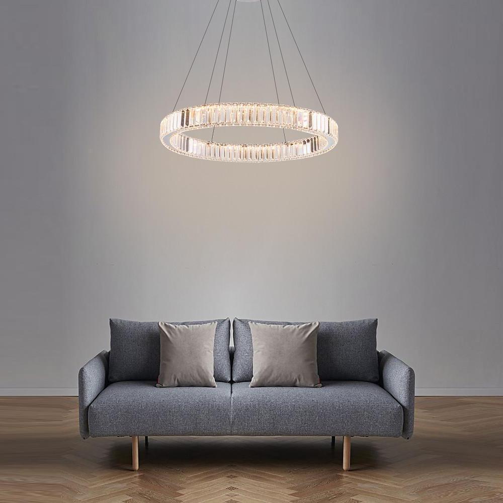 Luxury 1 Light Ring Shaped Wagon Wheel Chandelier In Gold Finish