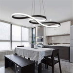 Ribbon LED Pendant Light – Modern Geometric Linear Chandelier