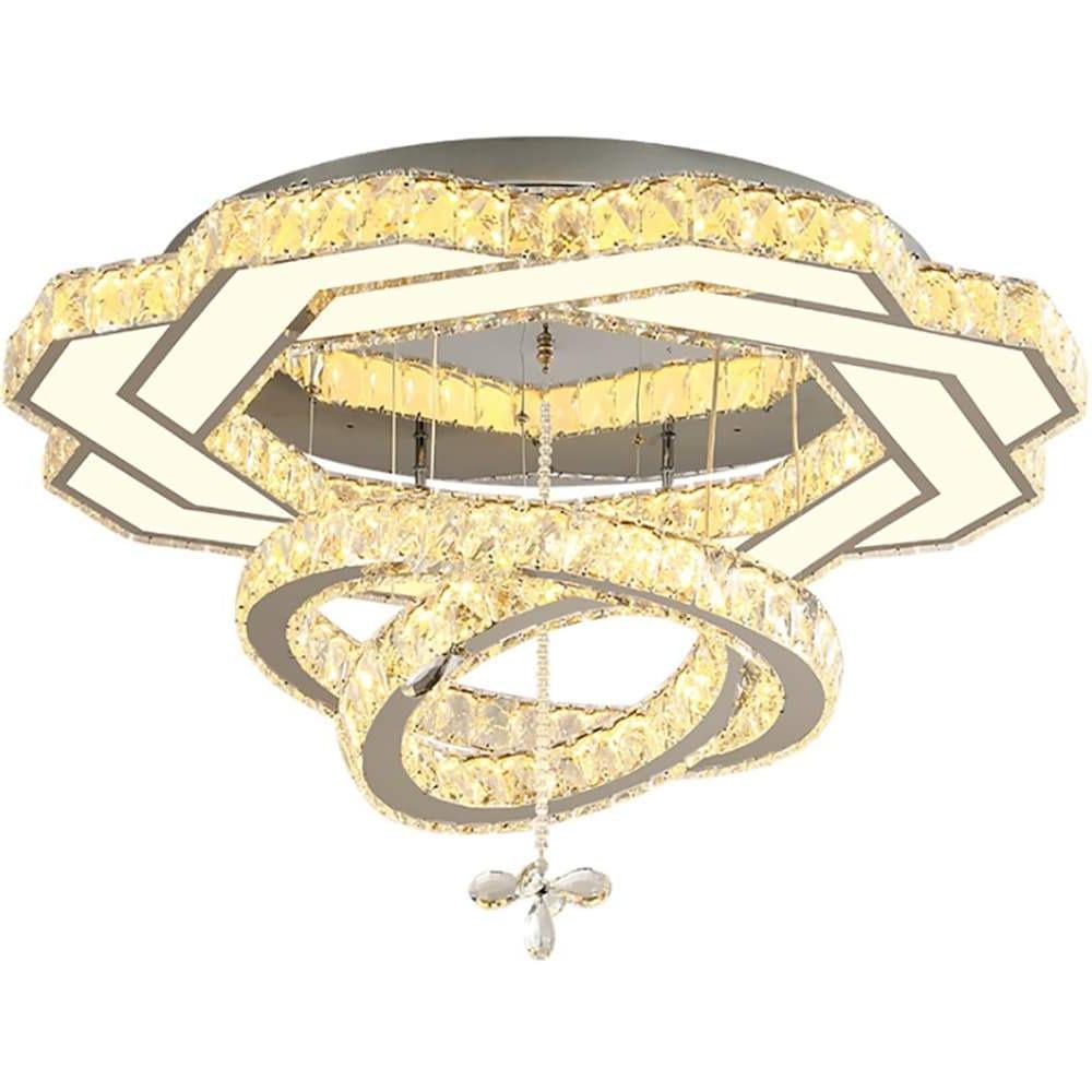 Ambient Crystal Led Flush Mount Light 20 24 31 Gold Or Silver