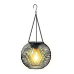 Solar-Powered Iron Lantern Hanging Lights for Outdoor Ambiance