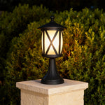 Black Aluminum LED Post Light for Garden Paths and Courtyards
