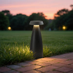 Modern Outdoor LED Bollard Path Light in Sand Black and Gray