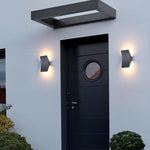 Minimalist LED Outdoor Wall Sconce in Sand Gray Aluminum