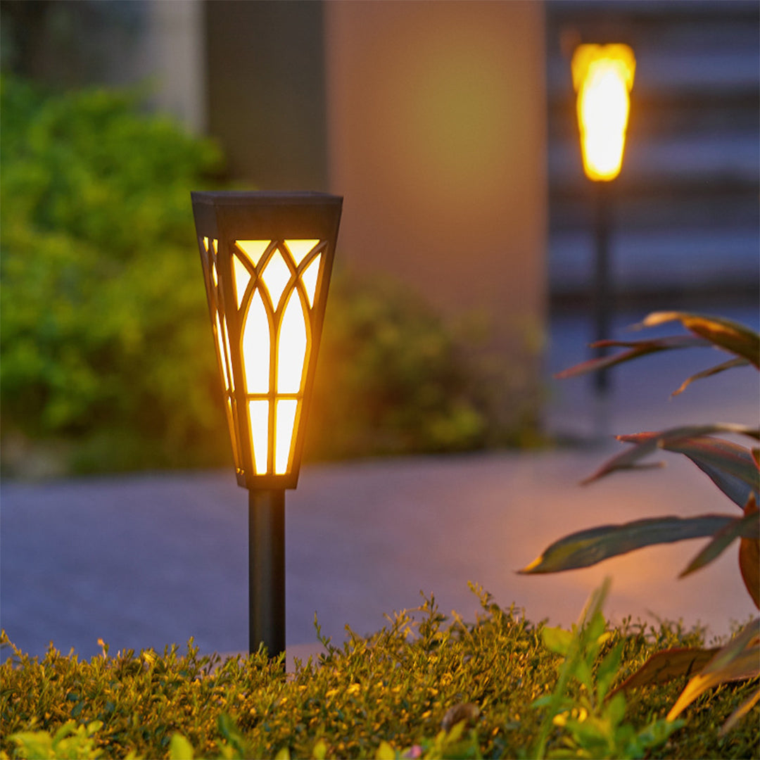 Solar-Powered LED Torch Lawn Light with Flickering Flame Effect
