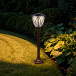 European LED Post Cap Light for Fence and Garden Paths, Matte Black Aluminum