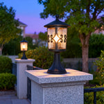 European Aluminum Outdoor Pillar Light with Clear Glass Shade