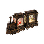 Nordic Christmas Train Table Lamp with Santa and Snowfall Effect
