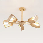 Elementa Travertine Chandelier — Modern Wood & Stone Pendant Light