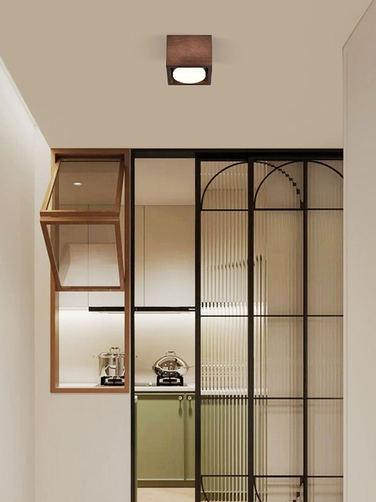 Cobra Wood Ceiling Light – Minimalist Flush Mount in Natural Wood