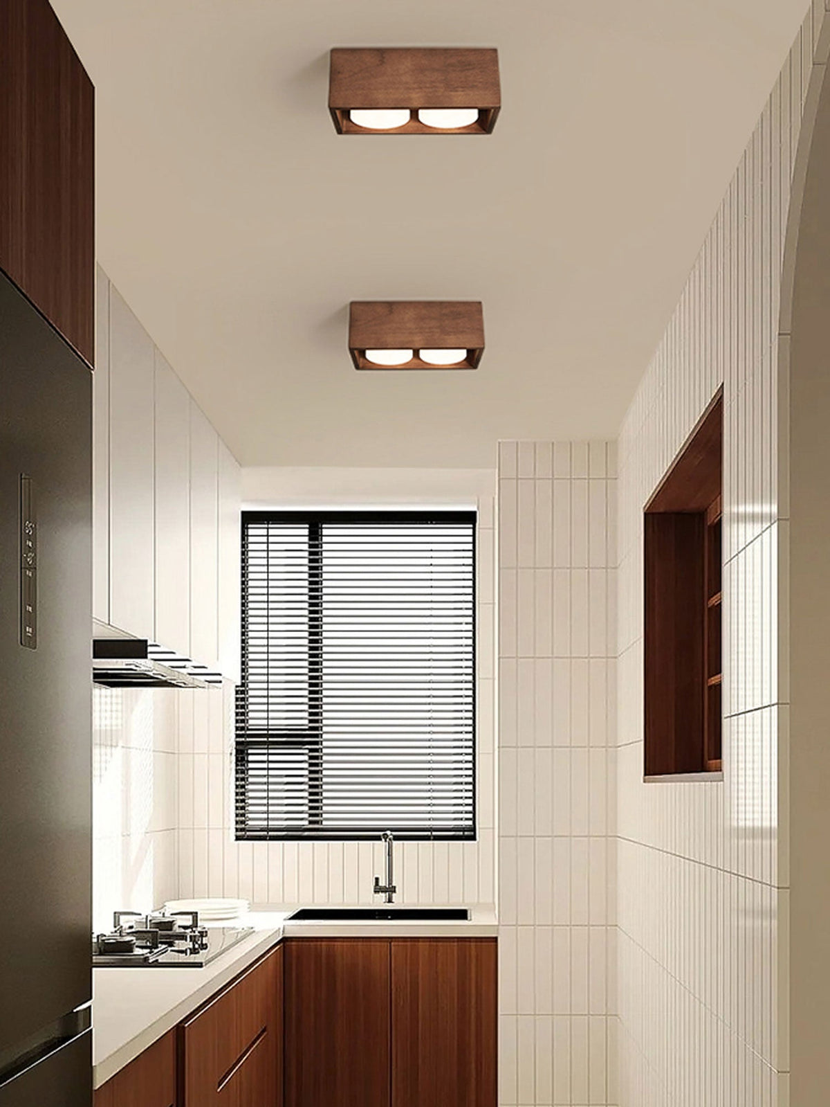 Cobra Wood Ceiling Light – Minimalist Flush Mount in Natural Wood