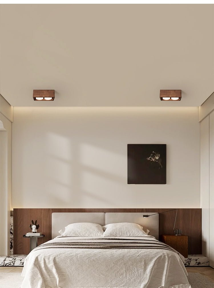 Cobra Wood Ceiling Light – Minimalist Flush Mount in Natural Wood