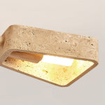 Elementa Travertine Chandelier — Modern Wood & Stone Pendant Light