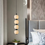 Orbique Alabaster Pendant Light – Modern Vertical LED Chandelier