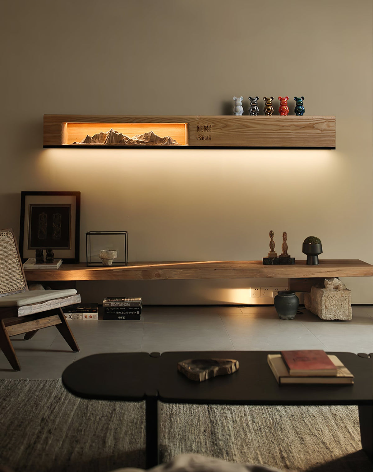 Mountain Reverie Wall Sconce — Handcrafted Wood LED Wall Light