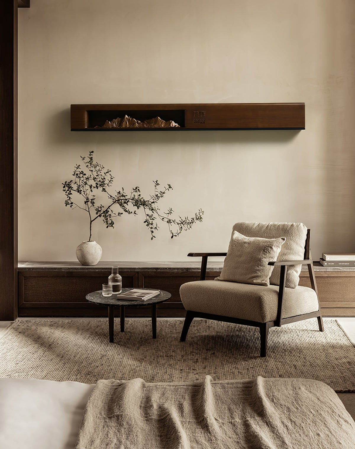 Mountain Reverie Wall Sconce — Handcrafted Wood LED Wall Light