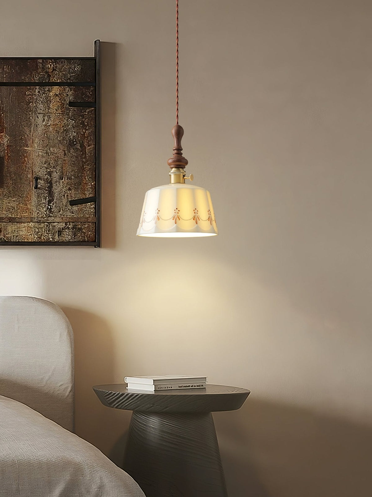 Roselind Hand-Painted Ceramic Pendant Light for Dining & Living Spaces