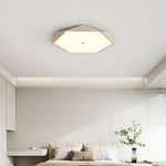 Lunarc Stone Flush Mount Ceiling Light in Yellow Travertine