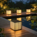 Grid Post Outdoor Light — Weatherproof Matte Black LED Post Lamp