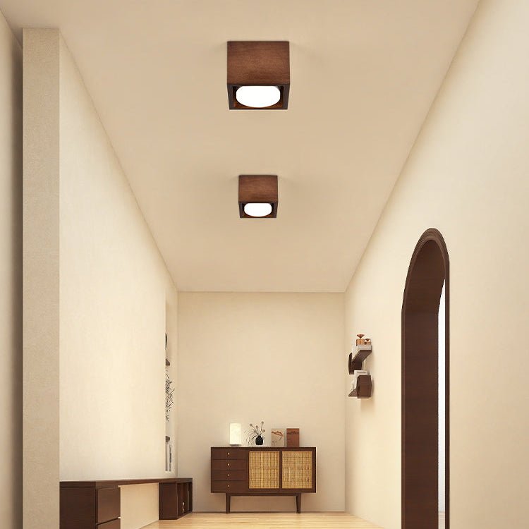 Cobra Wood Ceiling Light – Minimalist Flush Mount in Natural Wood