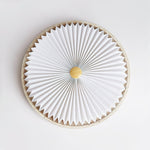 Heliora Travertine LED Flush Mount Ceiling Light, Modern Sunburst Design