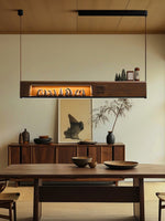 Timber Horizon LED Pendant Light – Modern Wood Sculptural Chandelier