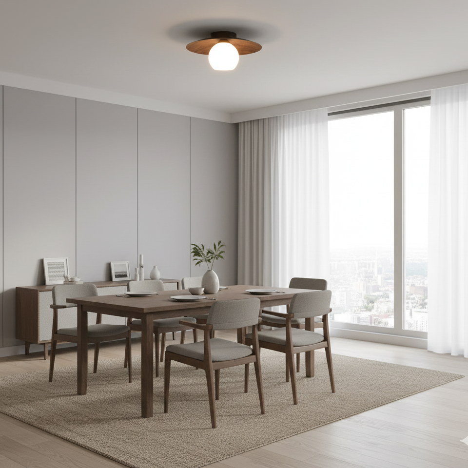 Minimalist Natural Timber Ceiling Lamp