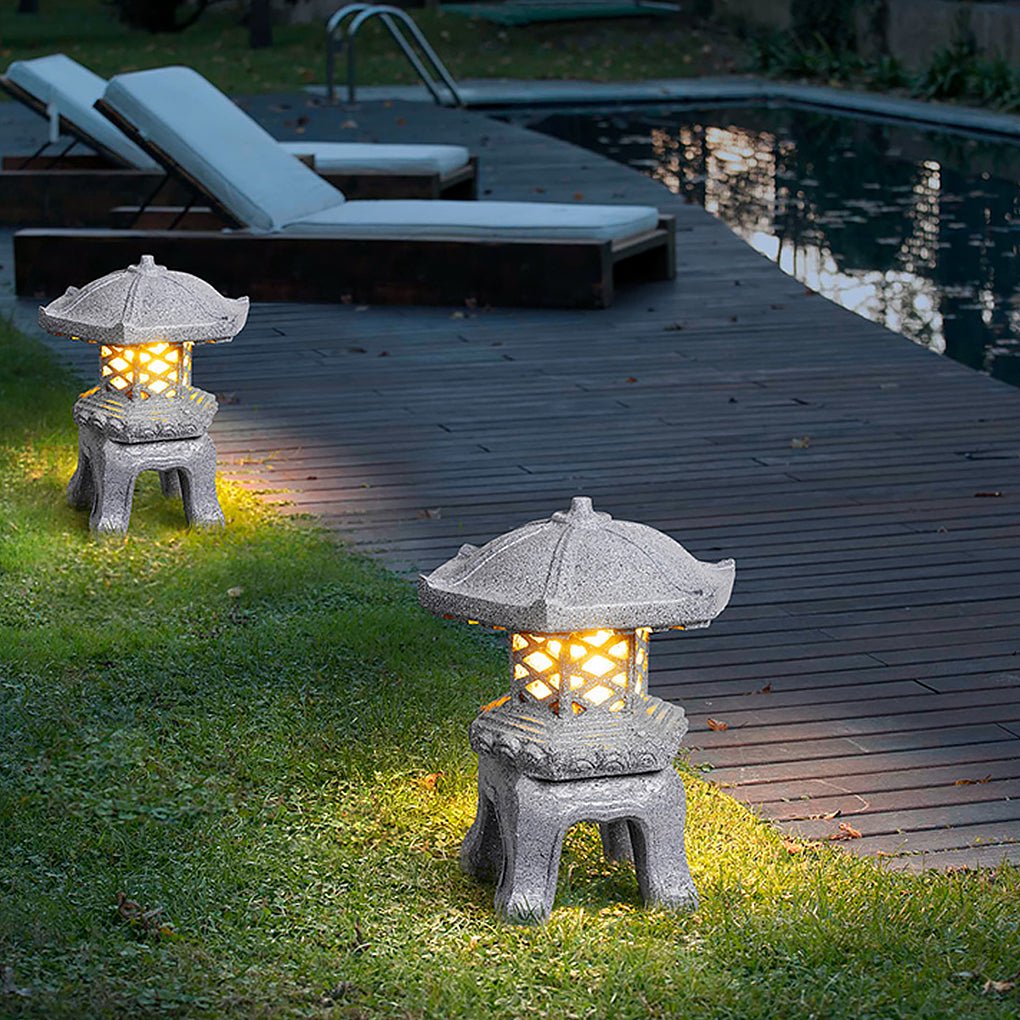 Pagoda Stone-Effect LED Landscape Light for Garden & Courtyard