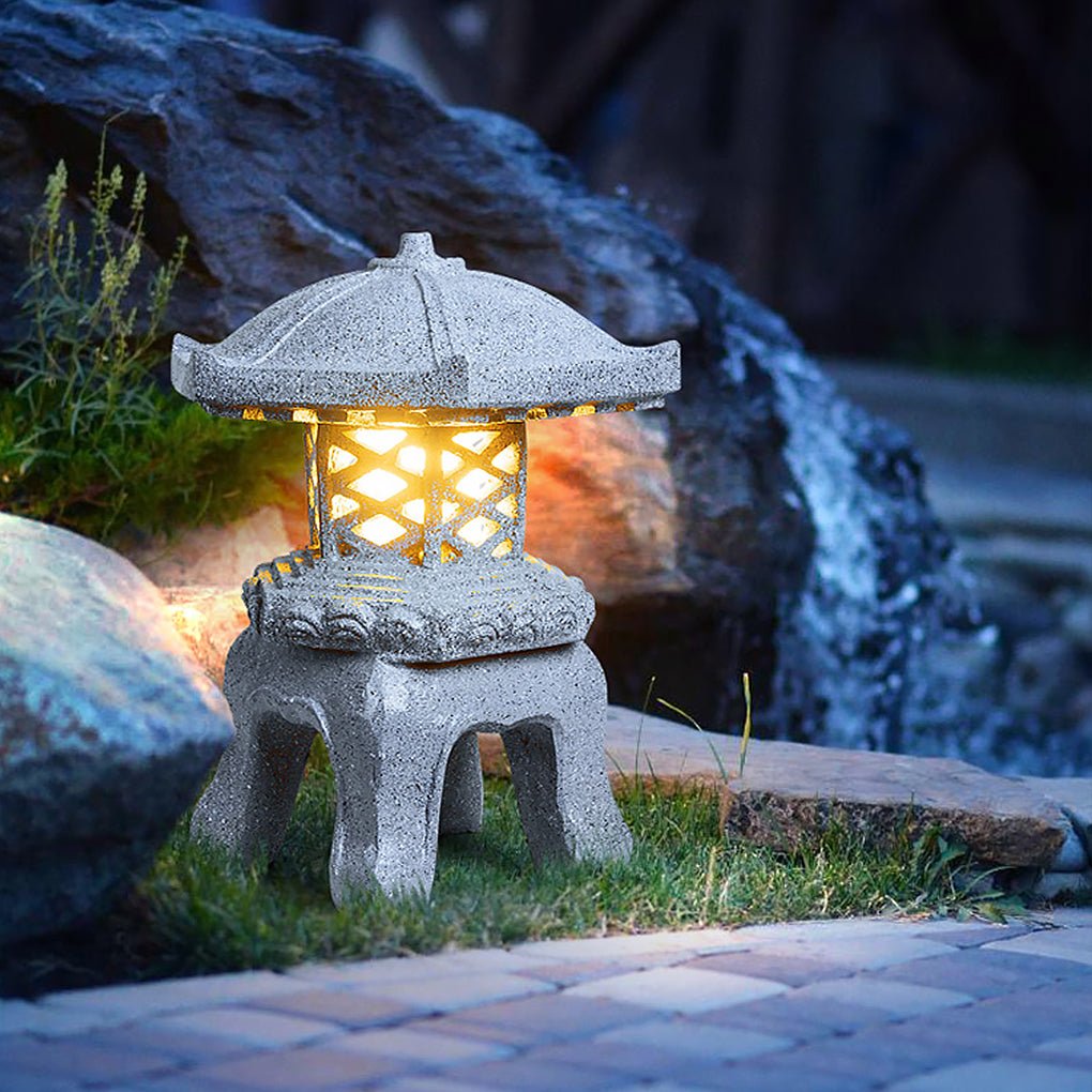 Pagoda Stone-Effect LED Landscape Light for Garden & Courtyard