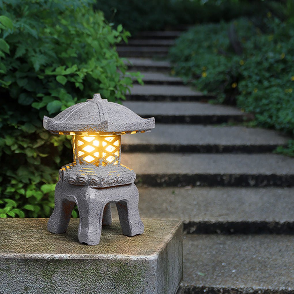 Pagoda Stone-Effect LED Landscape Light for Garden & Courtyard