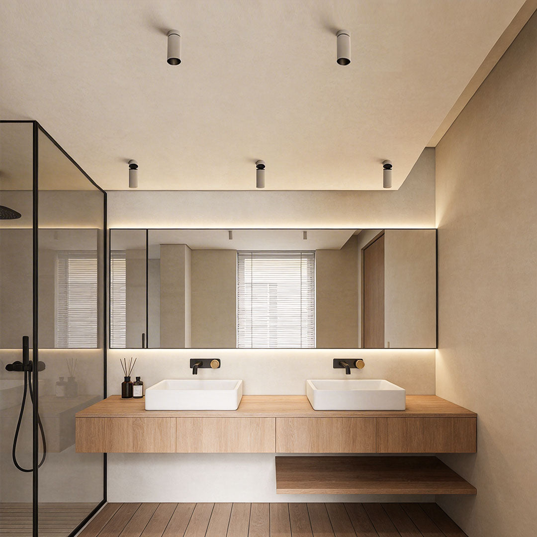Modern White LED Spotlights, Adjustable 360° Ceiling Lights, Pair