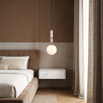 Lumière Globe Pendant Light in Brass and Marble