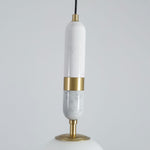 Lumière Globe Pendant Light in Brass and Marble