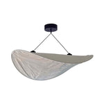 Modern Chip-Shaped LED Chandelier with Silk Shade, Oversized Ceiling Light