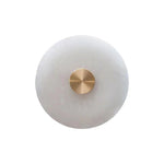 Round Marble Wall Sconce with Brass Accent – Modern Nordic LED Lighting