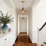 Vintage Brass Glass Pendant Light with Adjustable Cord for Modern Interiors