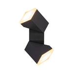 Modern Outdoor Wall Sconce with Motion Sensor, Black Aluminum LED Courtyard Light