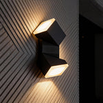 Modern Outdoor Wall Sconce with Motion Sensor, Black Aluminum LED Courtyard Light